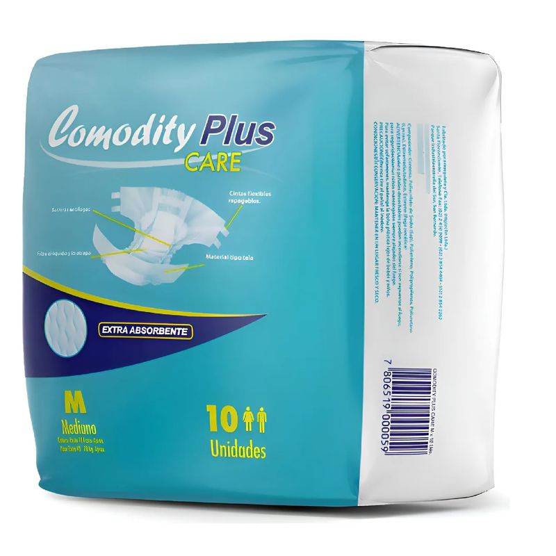 GENERICO - Pañales Adulto Comodity Plus Talla M Incontinencia Fuerte 10 Unid
