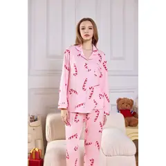VELVET - Pijama Largo Emily Rosado Mujer