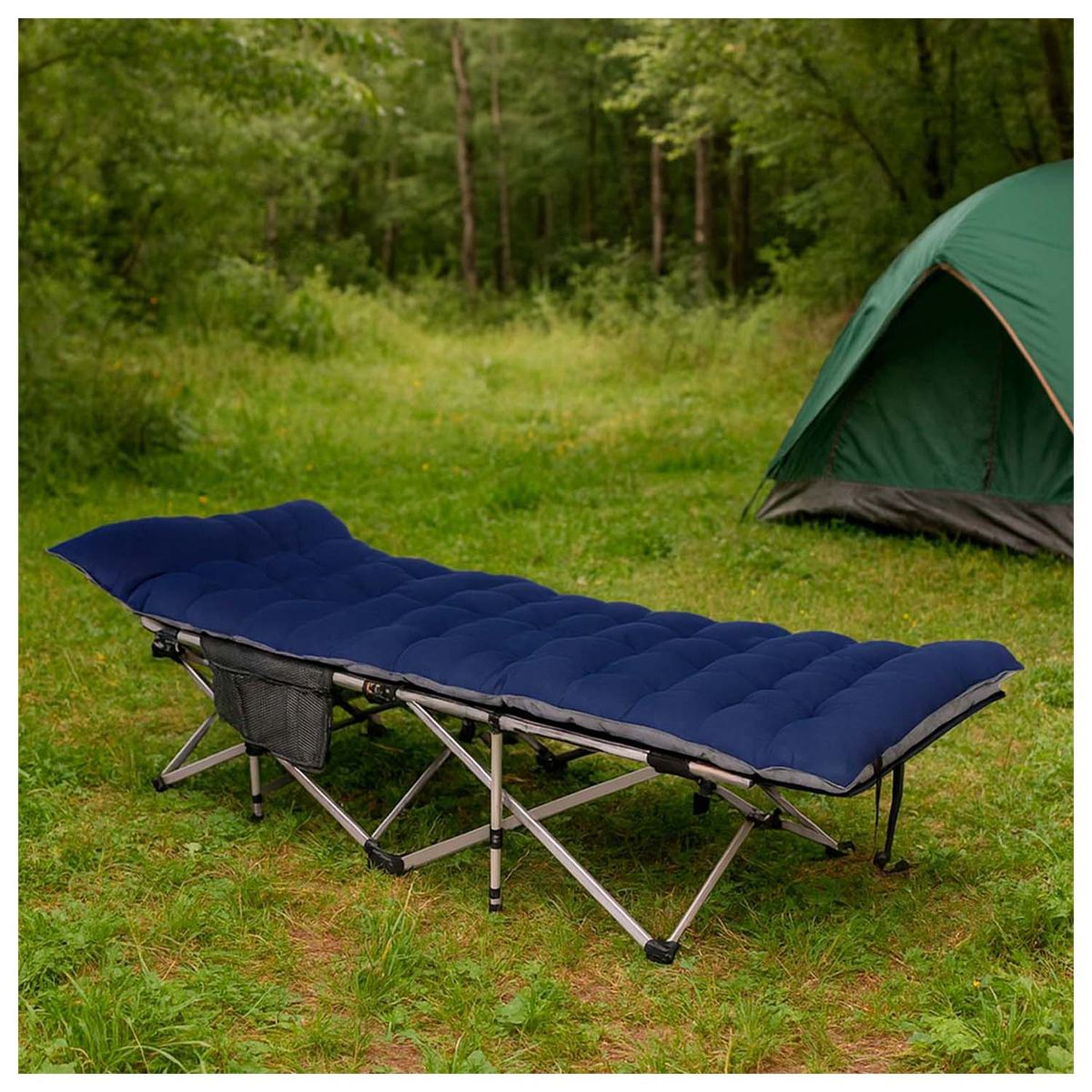 RUTTA - Cama Plegable de Camping Azul