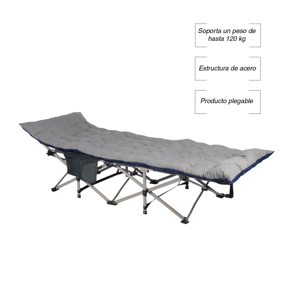 RUTTA - Cama Plegable de Camping Azul