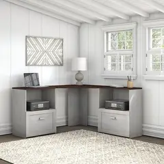MSA MUEBLES SANTA ANA - Escritorio Esquinero con Gabinete Roble Blanco