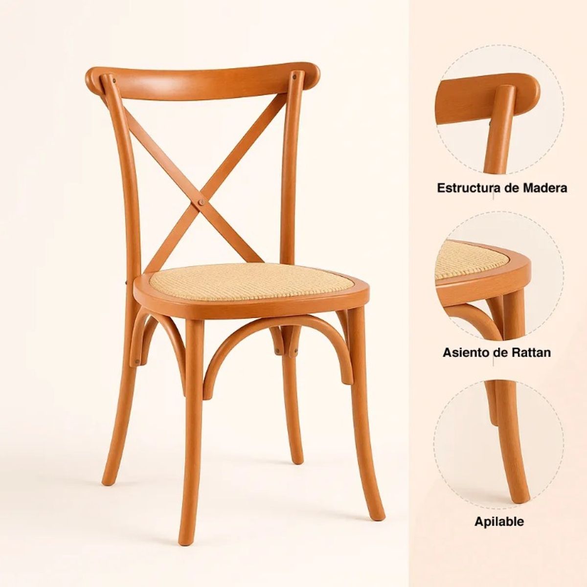 HABITA2 CHILE - Silla Crossback de Madera