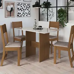 HOME MOBILI - Juego de Comedor Elda 4 Sillas Café…