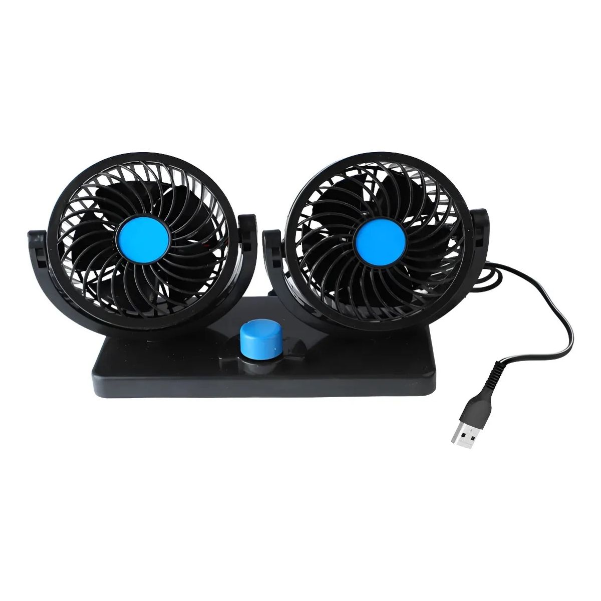 GENERICO - Ventilador Doble Para Auto 360° Conexión 12v Encendedor