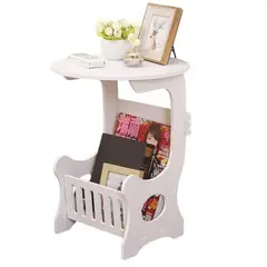 GENERICO - Mesa Auxiliar Dormitorio Living Con Cesta Revistera Multiuso