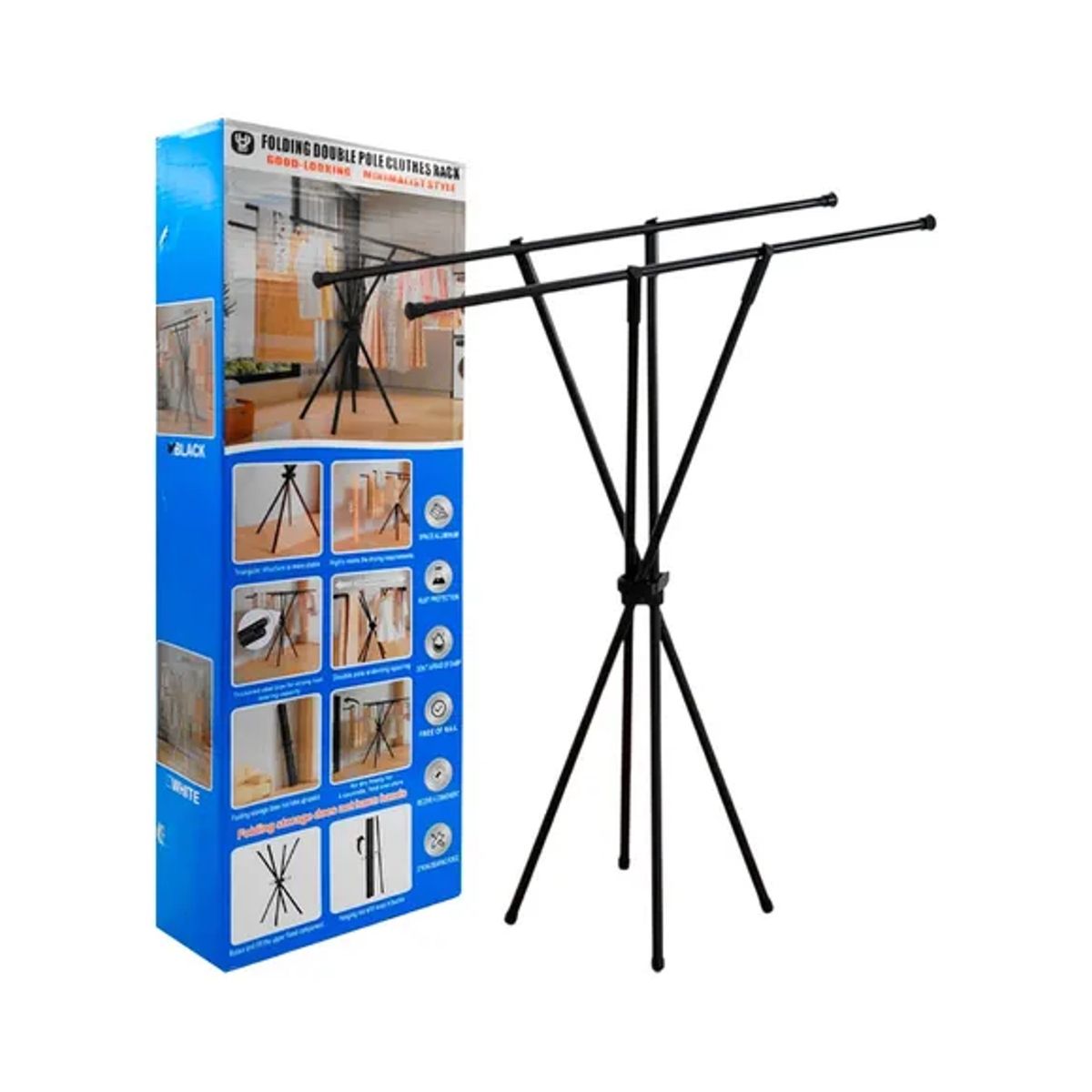 GENERICO - Tendedero Plegable Retráctil Acero Inoxidable