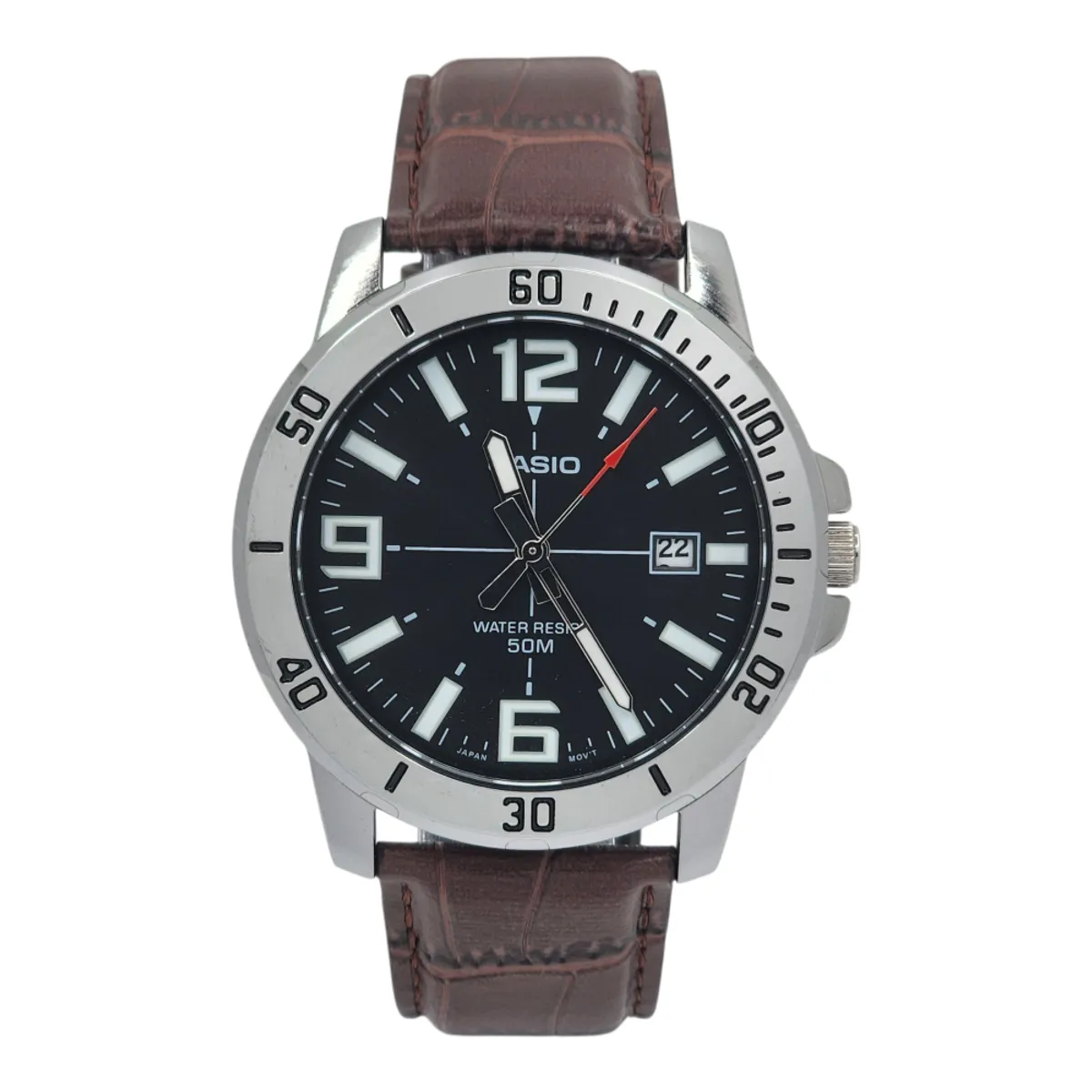CASIO - Reloj Pulsera Casio MTP-VD01L-1BV Con Correa De Cuero Color Marrón