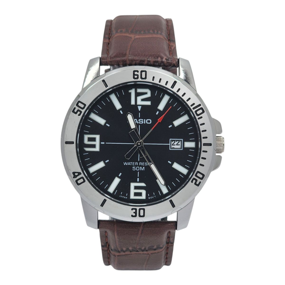CASIO - Reloj Pulsera Casio MTP-VD01L-1BV Con Correa De Cuero Color Marrón