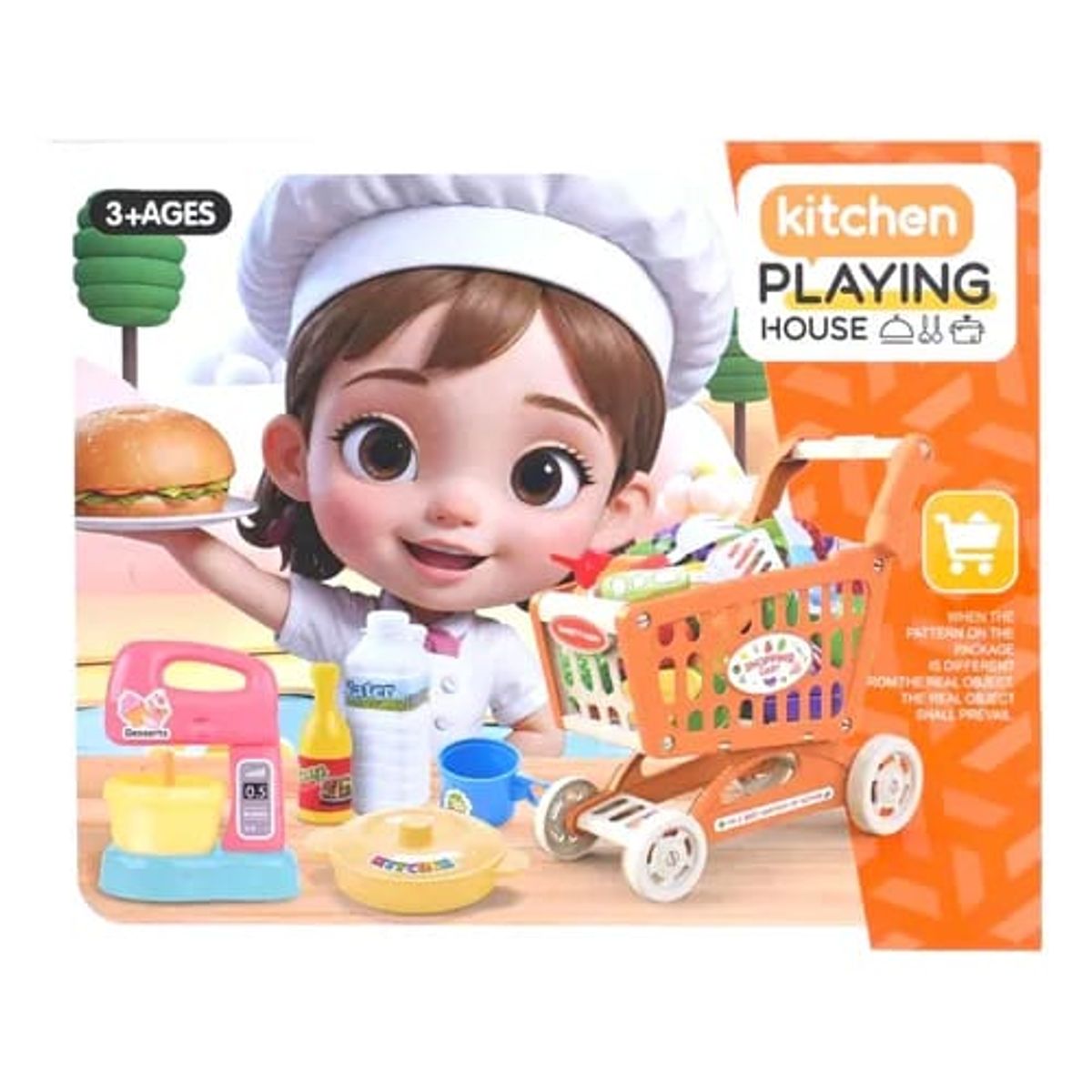 GENERICO - Mini Carrito De Supermercado Para Niños Accesorios Juguetes Naranjo