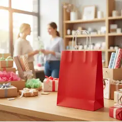 GENERICO - Bolsa de papel kraft rojo 12pcs