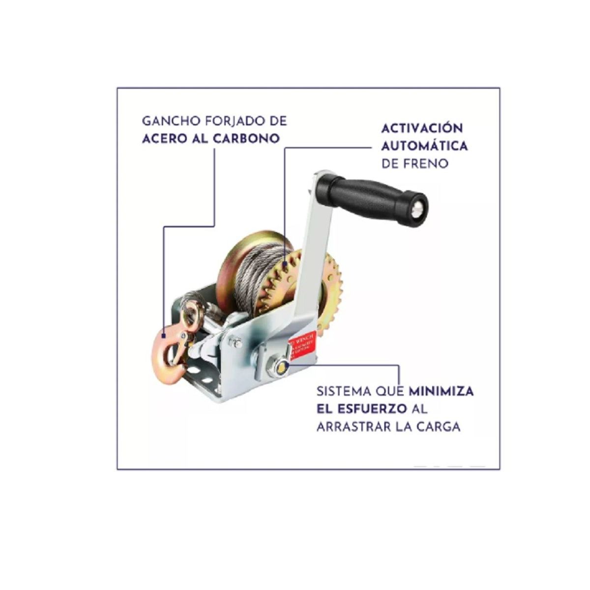 MUNDO MAGIA - Winche Malacate Manual 1200 Libras 544 Kilos