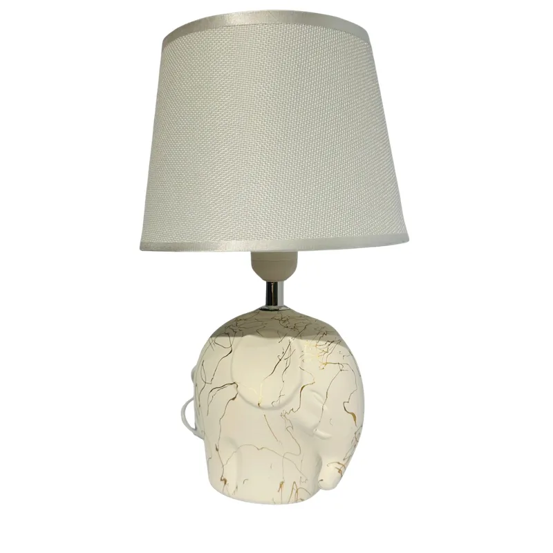 GENERICO - Lámpara De Velador Diseño Elefante 34cm Beige