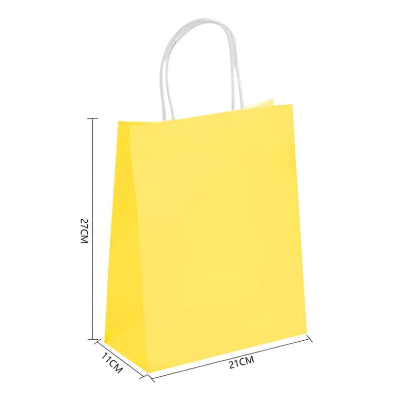GENERICO - Set Bolsa de papel kraft amarillo 12pcs