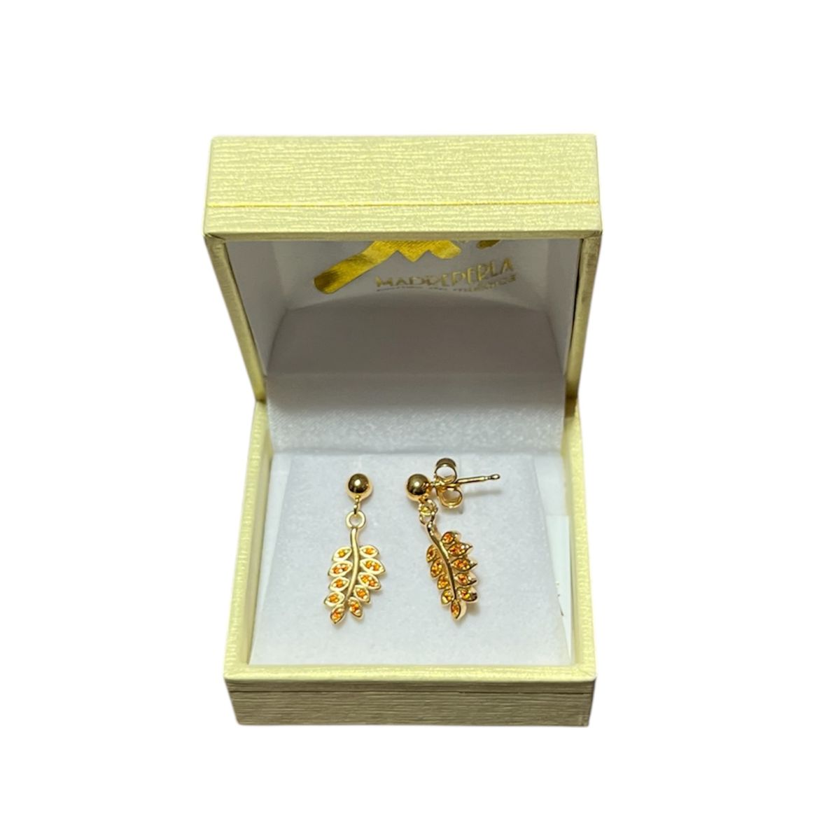 MALLORCA - Aros de Mallorca enchapado en oro 18K Hojas micro circones Rojo