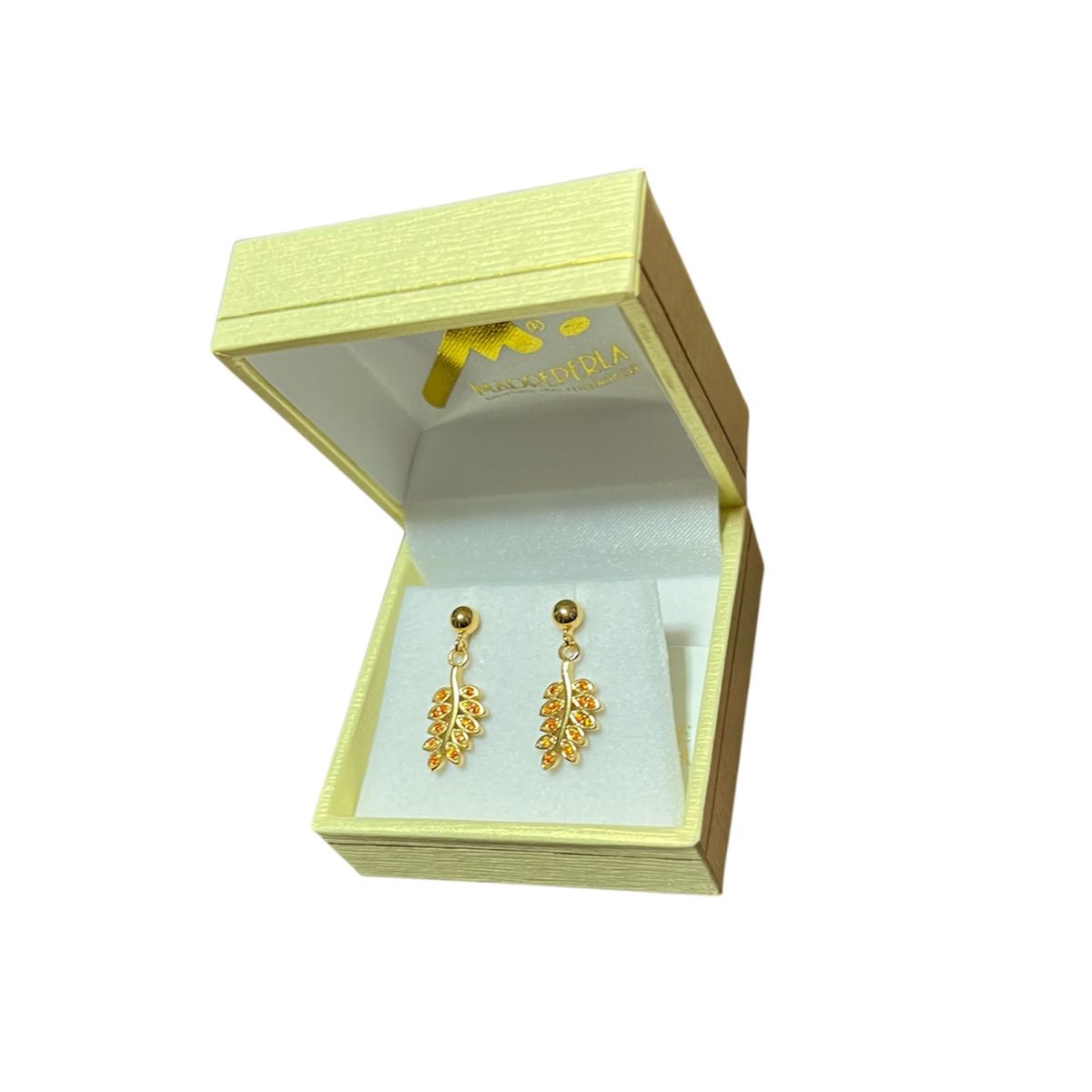 MALLORCA - Aros de Mallorca enchapado en oro 18K Hojas micro circones Rojo