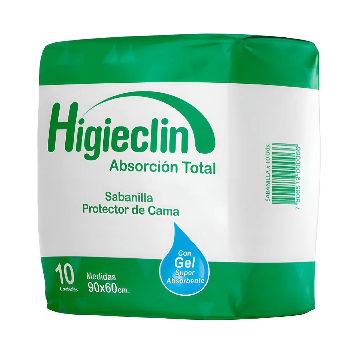 GENERICO - Sabanilla Protectora Higieclin 90x60 Cm X10 Unid Cubre Cama