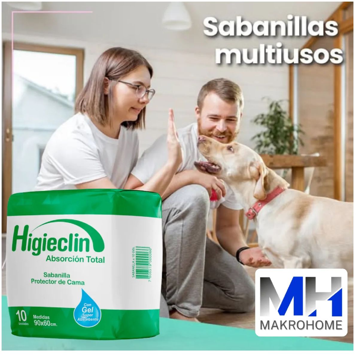GENERICO - Sabanilla Protectora Higieclin 90x60 Cm X10 Unid Cubre Cama