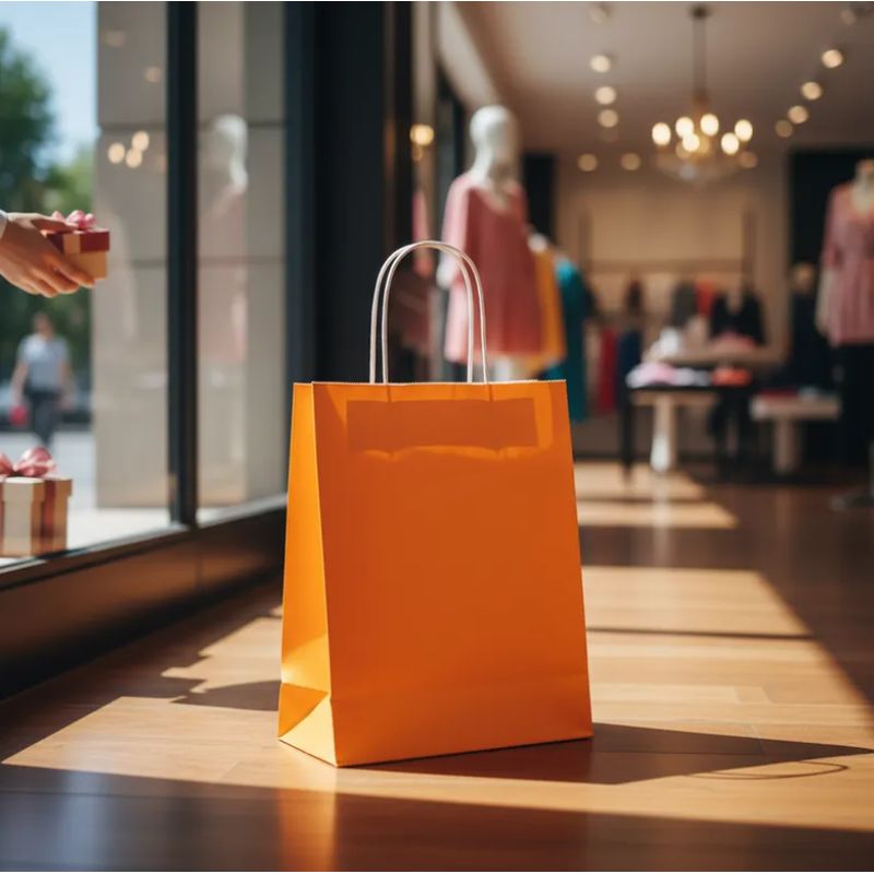 GENERICO - Bolsa de papel kraft naranja