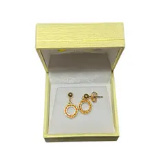 MALLORCA - Aros de enchapado en oro 18K Issis Circón Rojo