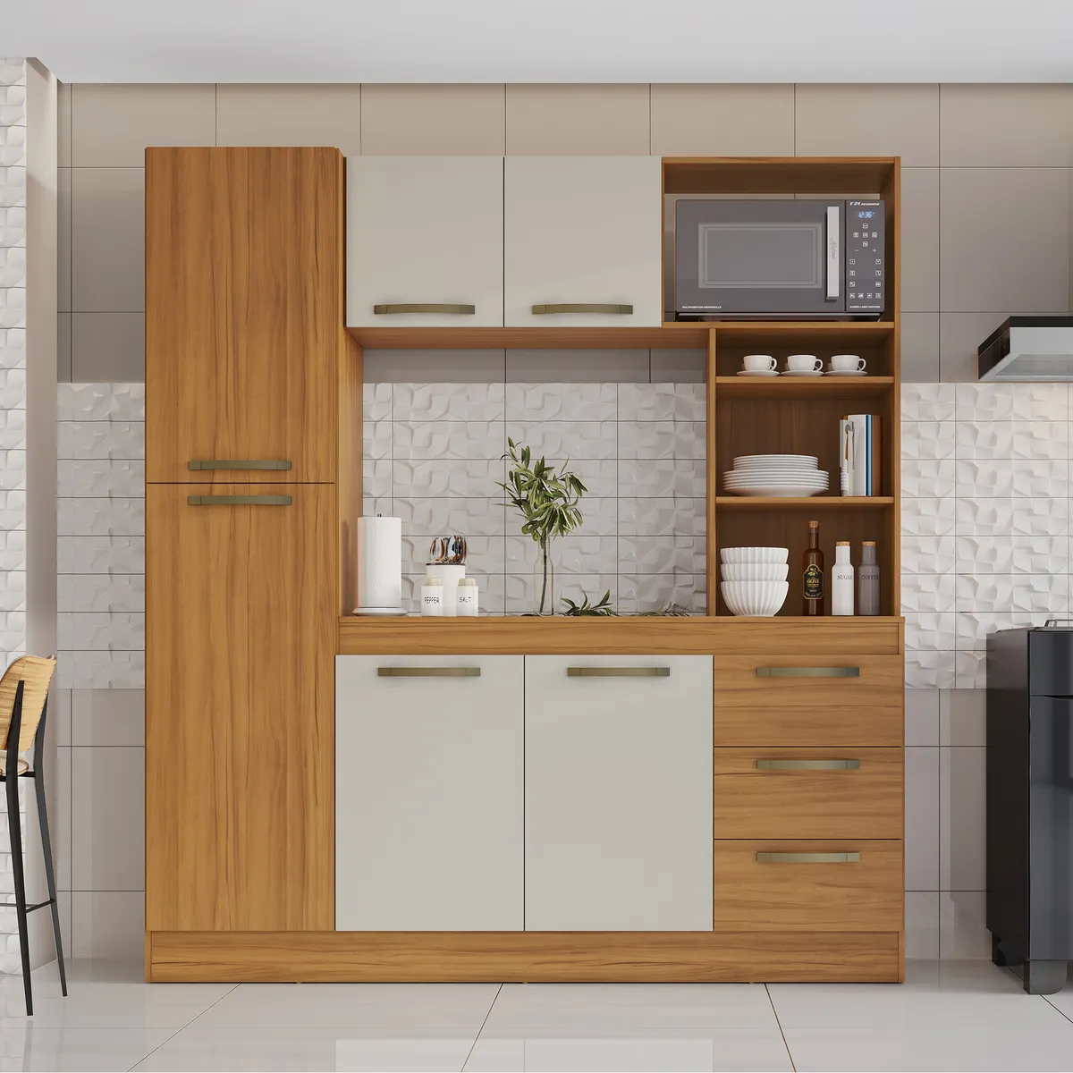 HOME MOBILI - Kit Cocina Siena Café Claro