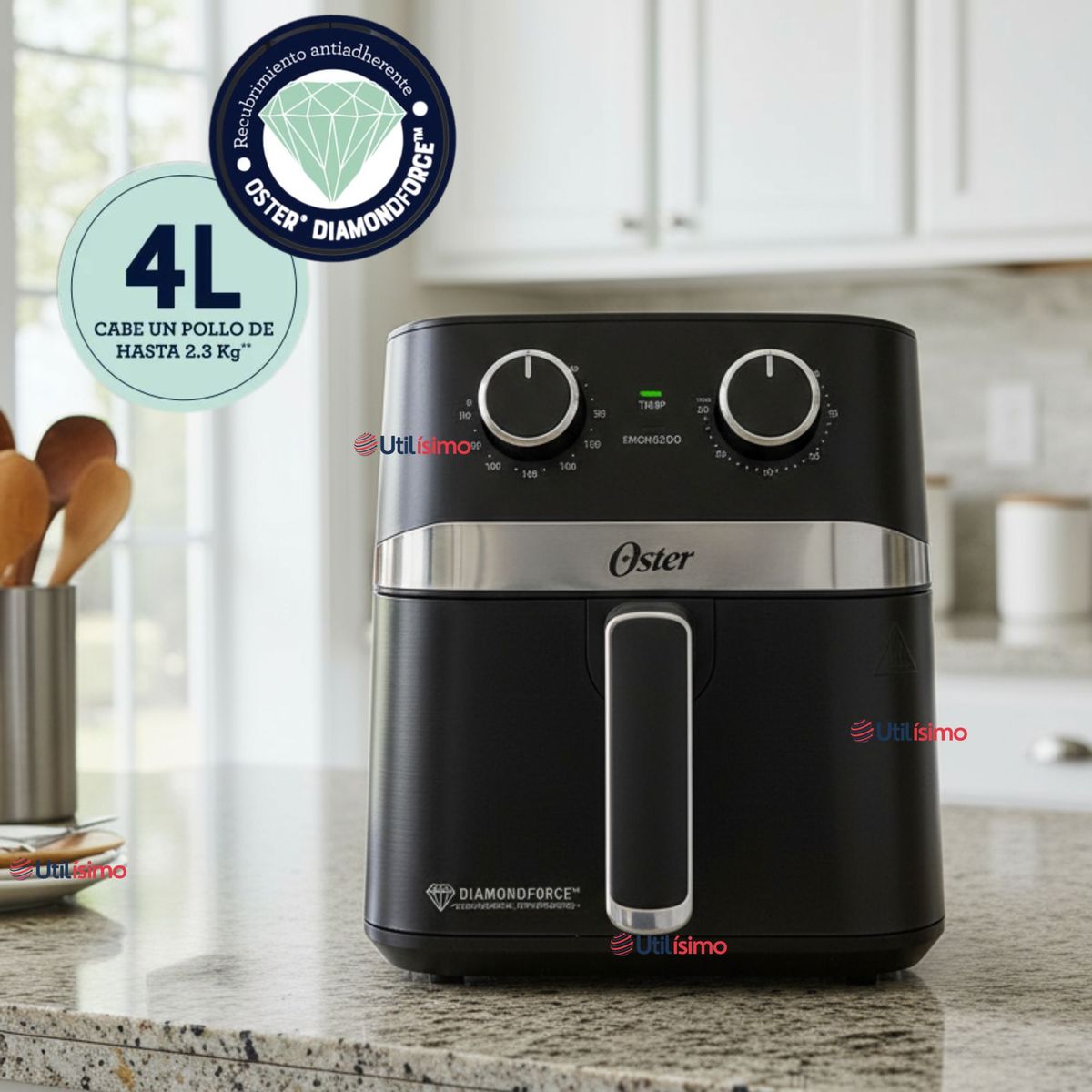 OSTER - Freidora de Aire Oster® DiamondForce Capacidad 4L CKSTAF401MDF