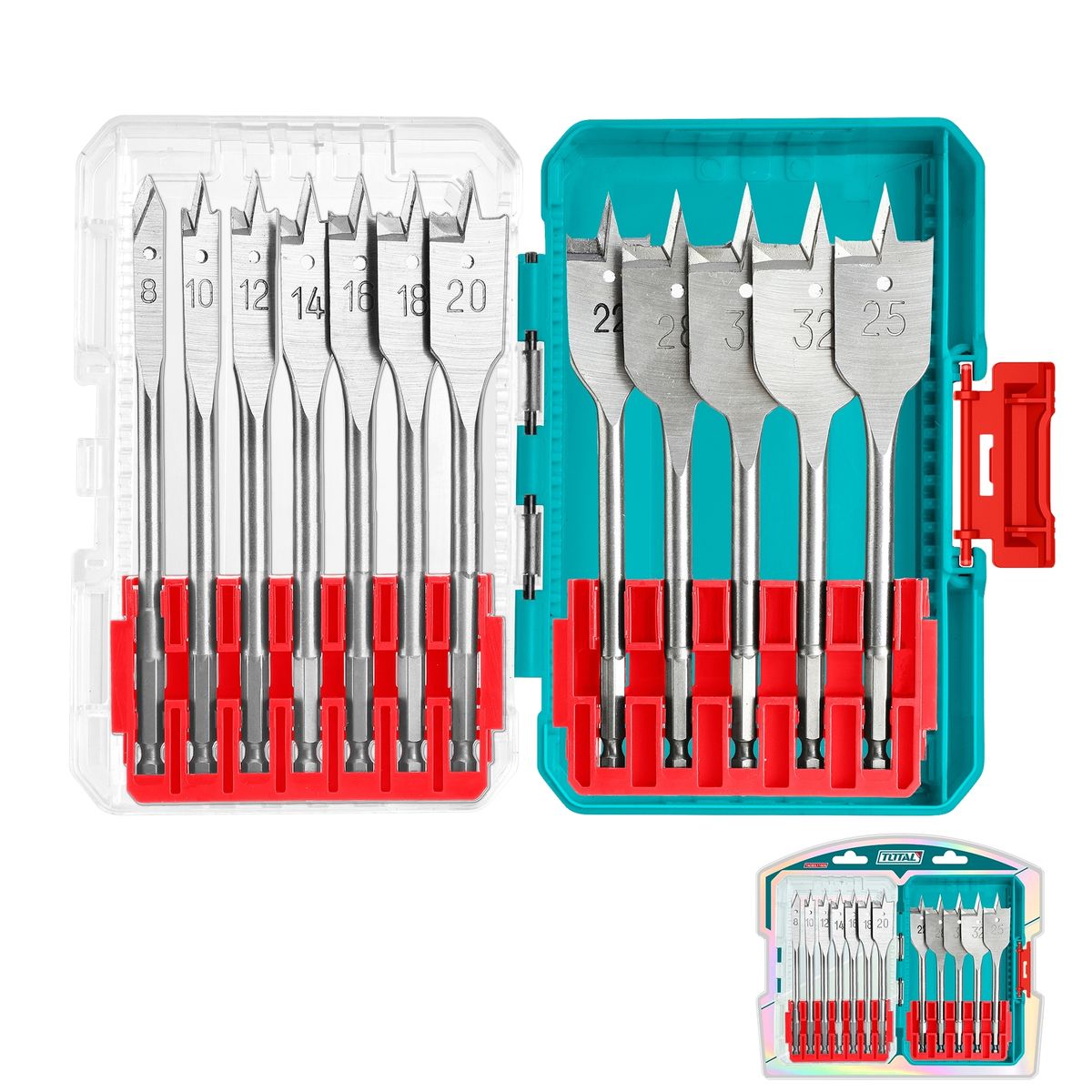 TOTAL TOOLS - Juego Mechas Paletas 12 Piezas Total