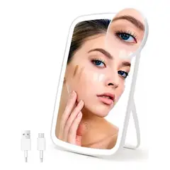 IRM - Espejo Led De Maquillaje Recargable Táctil Portátil Blanco…