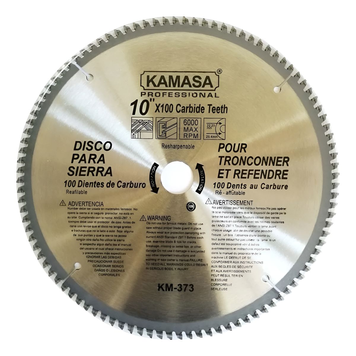 GENERICO - Discos Banco Sierra 10 Pulgadas X 100 Dientes Kamasa Plateado