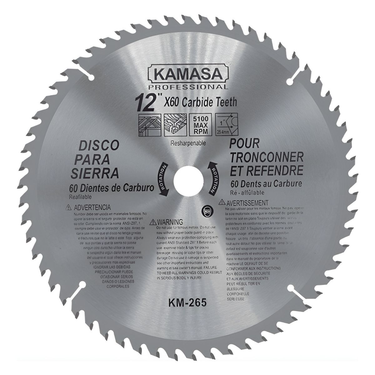 GENERICO - Disco De Banco Sierra 12 Pulgadas X 60 Dientes
