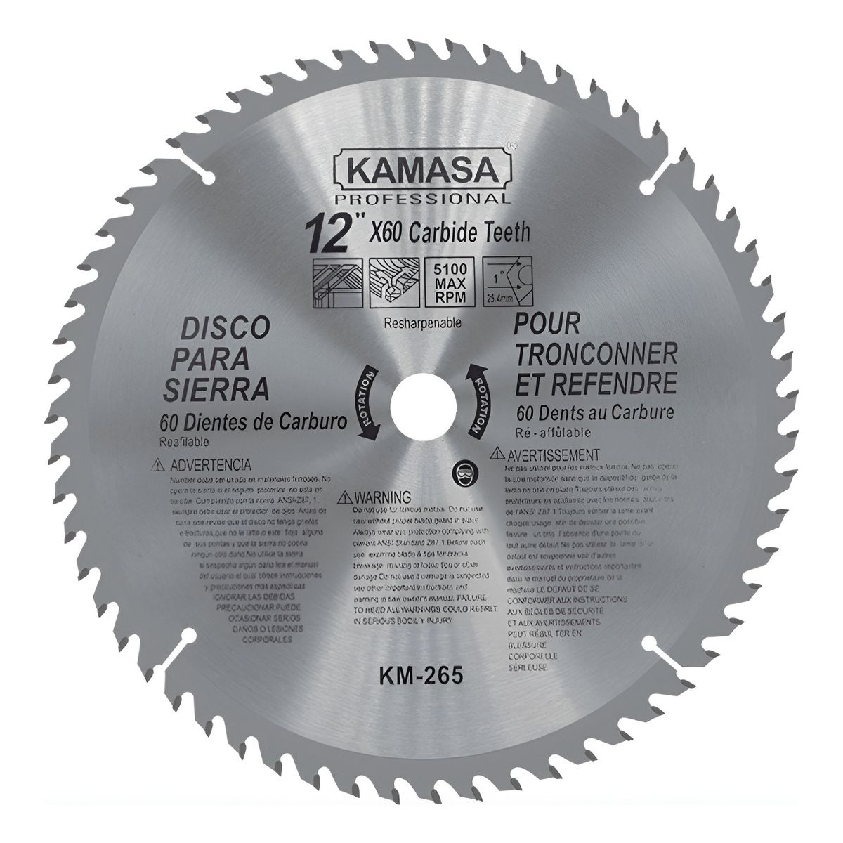 GENERICO - Disco De Banco Sierra 12 Pulgadas X 60 Dientes