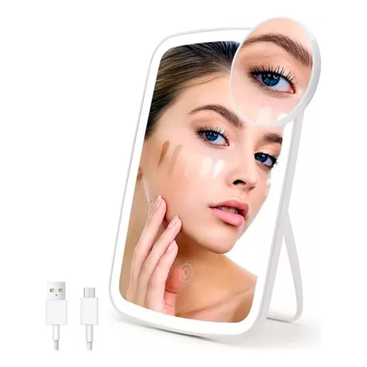 IRM - Espejo Led De Maquillaje Recargable Táctil Portátil Blanco…