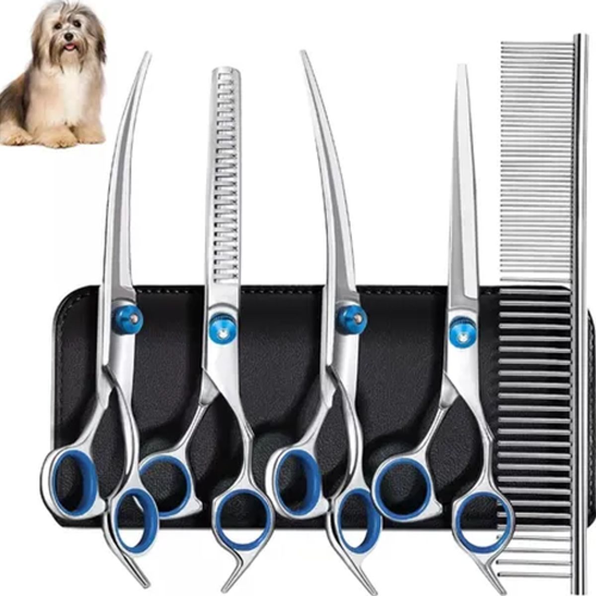 GENERICO - Pack 4 tijeras cortar pelo mascotas