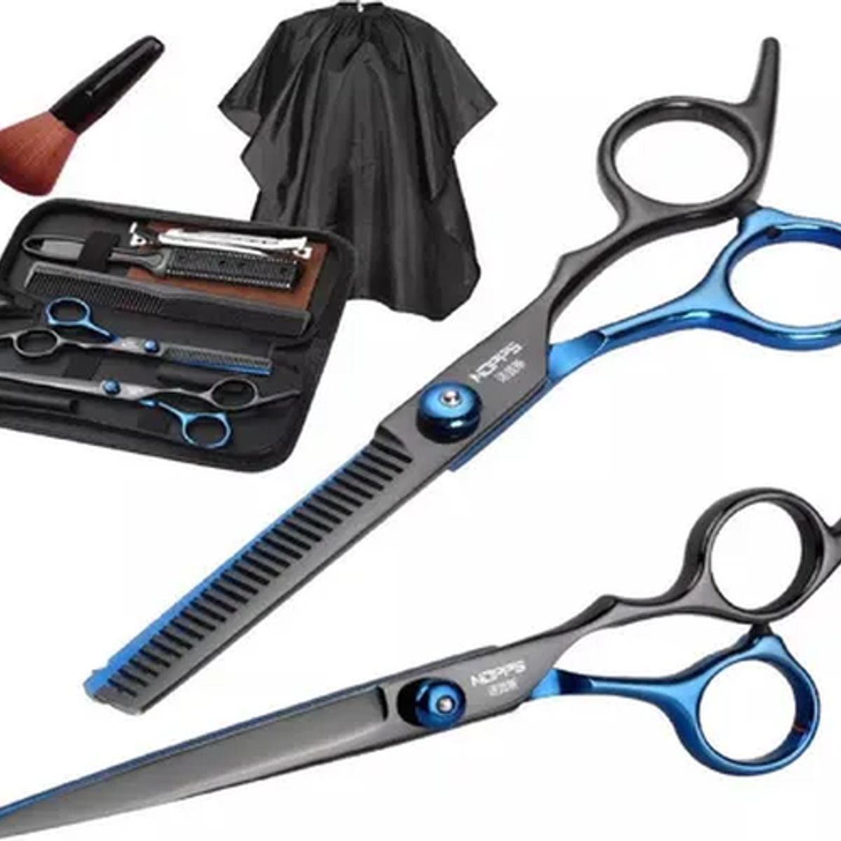 GENERICO - Kit tijeras + capa + accesorios barbería profesional