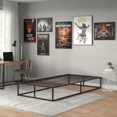 GENERICO - Base De Cama Amabile Roma 1.5 Plazas Fierro Negro