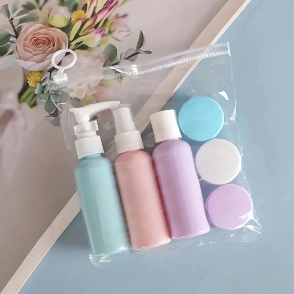 GENERICO - set de 3 botellas y 3 recipientes para viajes