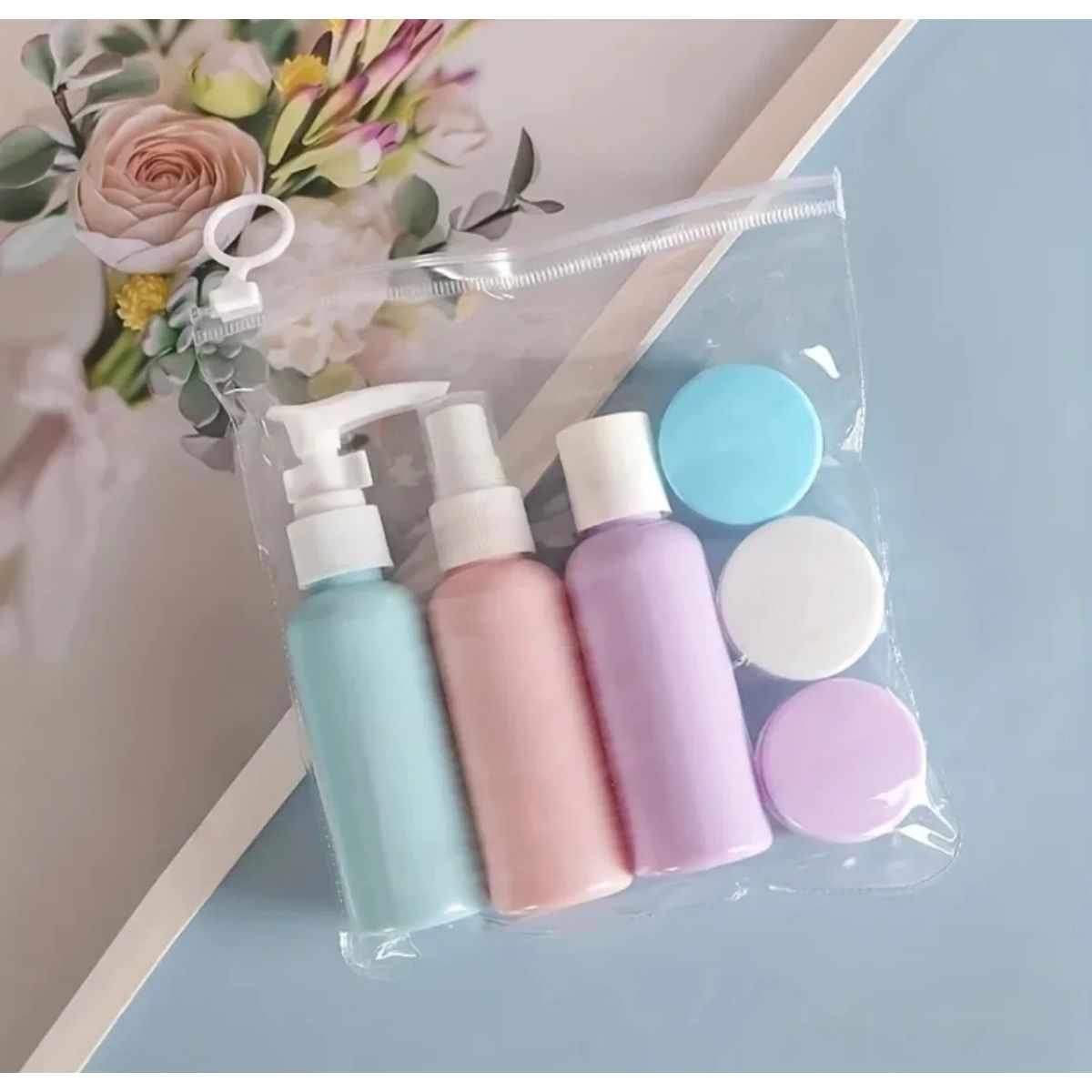 GENERICO - set de 3 botellas y 3 recipientes para viajes