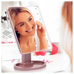 IRM - Espejo Led De Maquillaje Recargable Táctil Giratorio 360 Blanco…