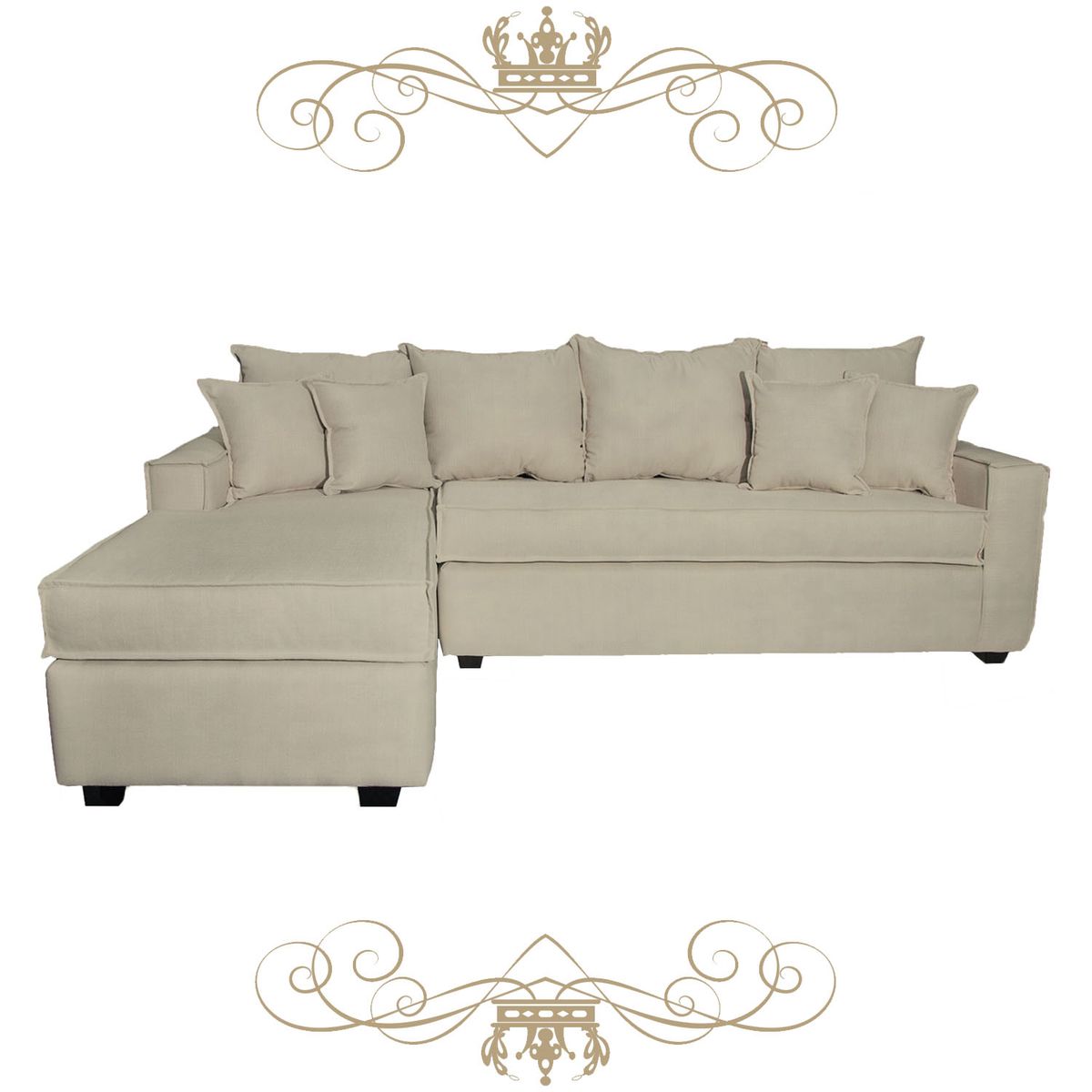 LIVINGYTERRAZAS CL - Sofá L Izquierda Homero CHL 250x175 Paquetes de Resortes Beige