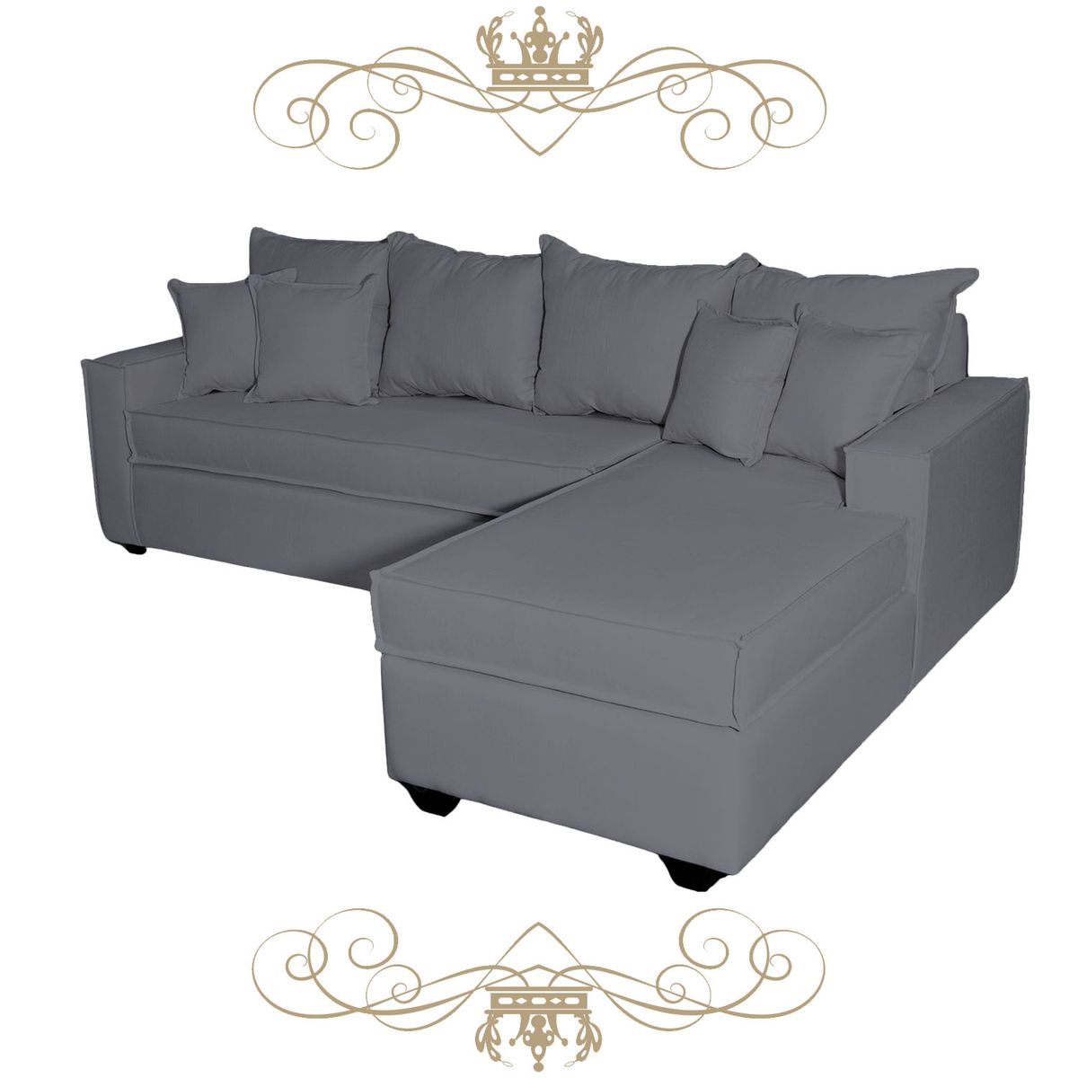 LIVINGYTERRAZAS CL - Sofá L Derecha Homero CHL 250x175 Paquetes de Resortes Gris Medio