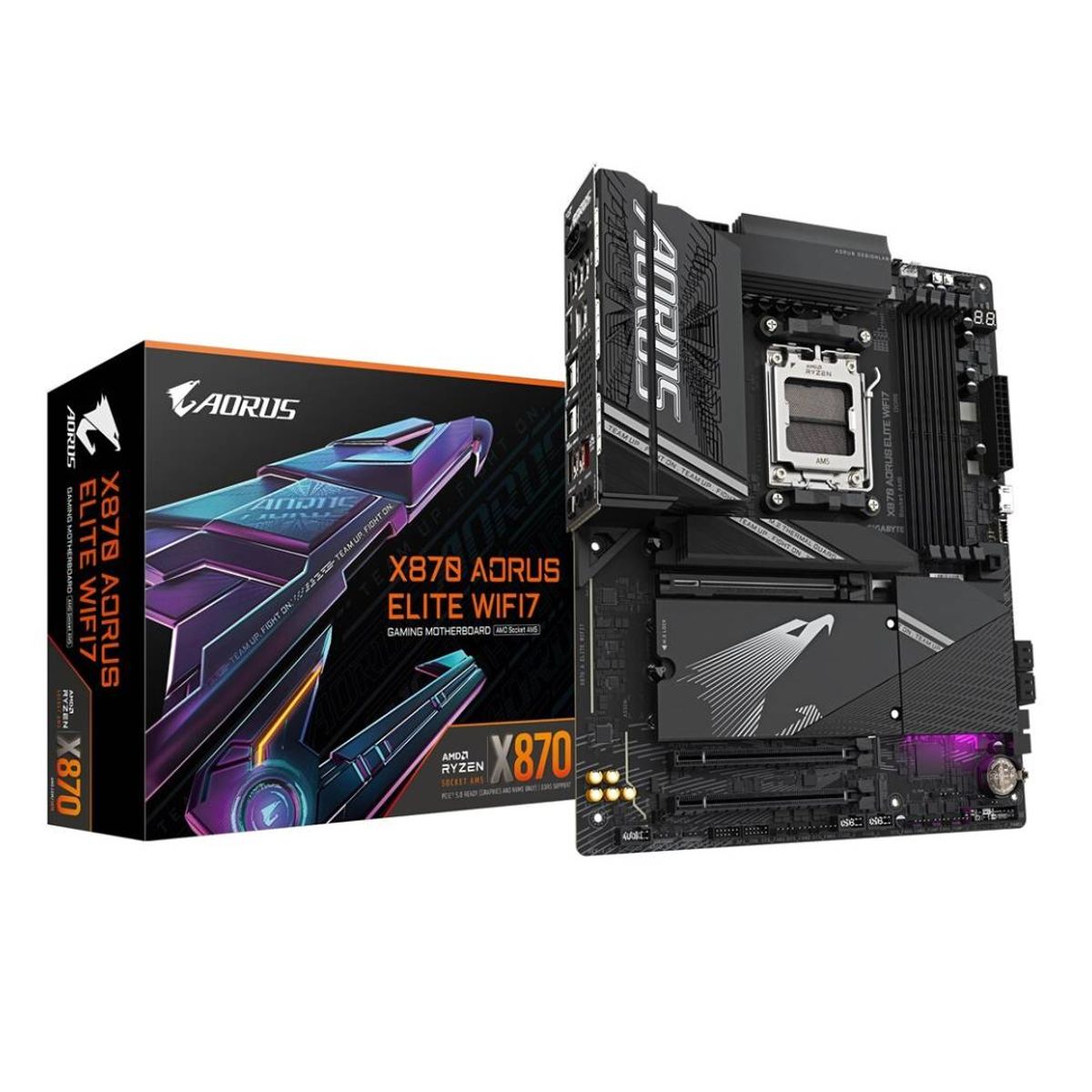 GIGABYTE - Placa Madre X870 Aorus ELITE WIFI 7, AM5, DDR5, M.2 5.0, ATX