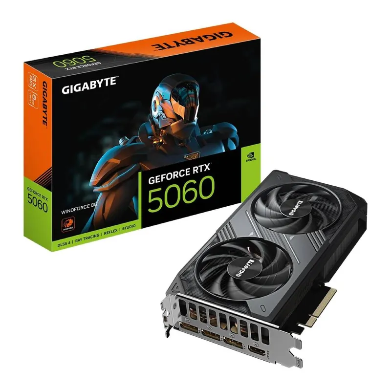 GIGABYTE - Tarjeta de Video Gigabyte RTX 5060 WINDFORCE 8G GDDR7 PCIe-5