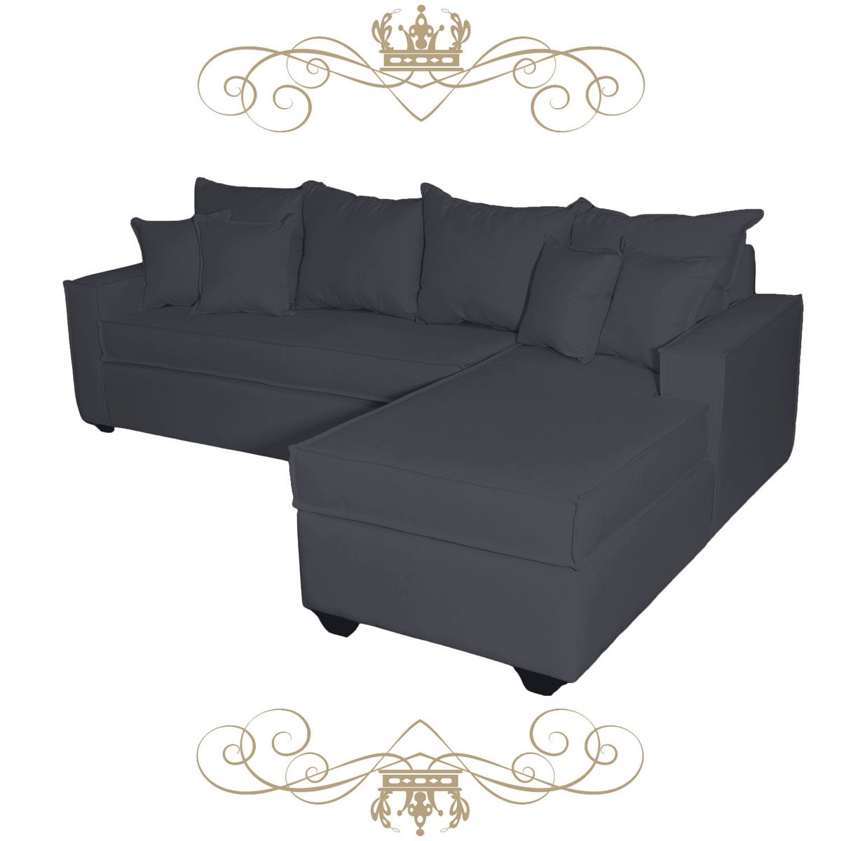 LIVINGYTERRAZAS CL - Sofá L Derecha Homero CHL 250x175 Paquetes de Resortes Gris Marengo