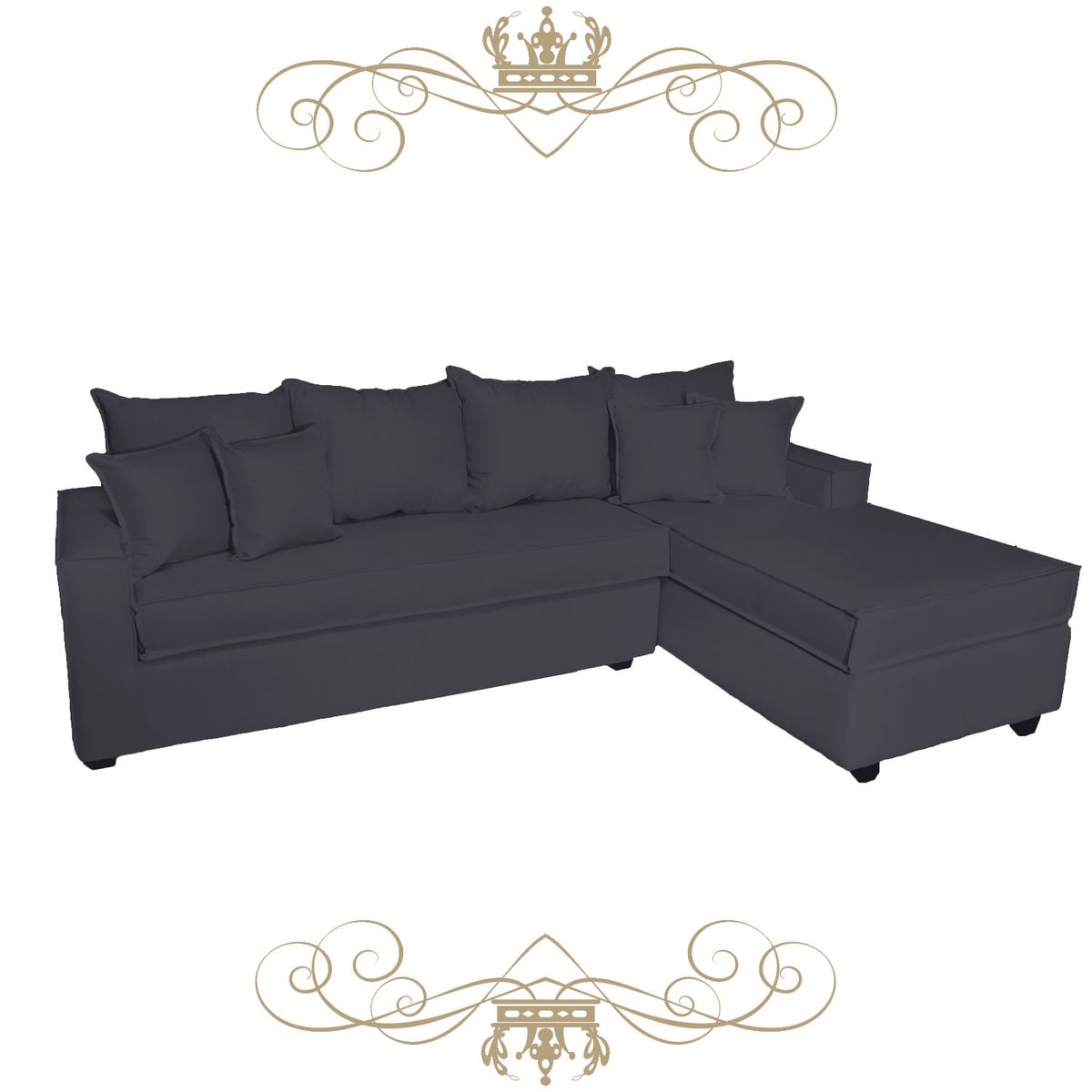 LIVINGYTERRAZAS CL - Sofá L Derecha Homero CHL 250x175 Paquetes de Resortes Gris Marengo