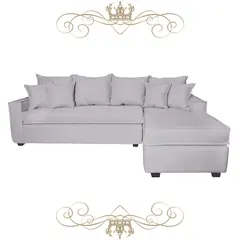 LIVINGYTERRAZAS CL - Sofá L Derecha Homero CHL 250x175 Paquetes de Resortes Gris Claro