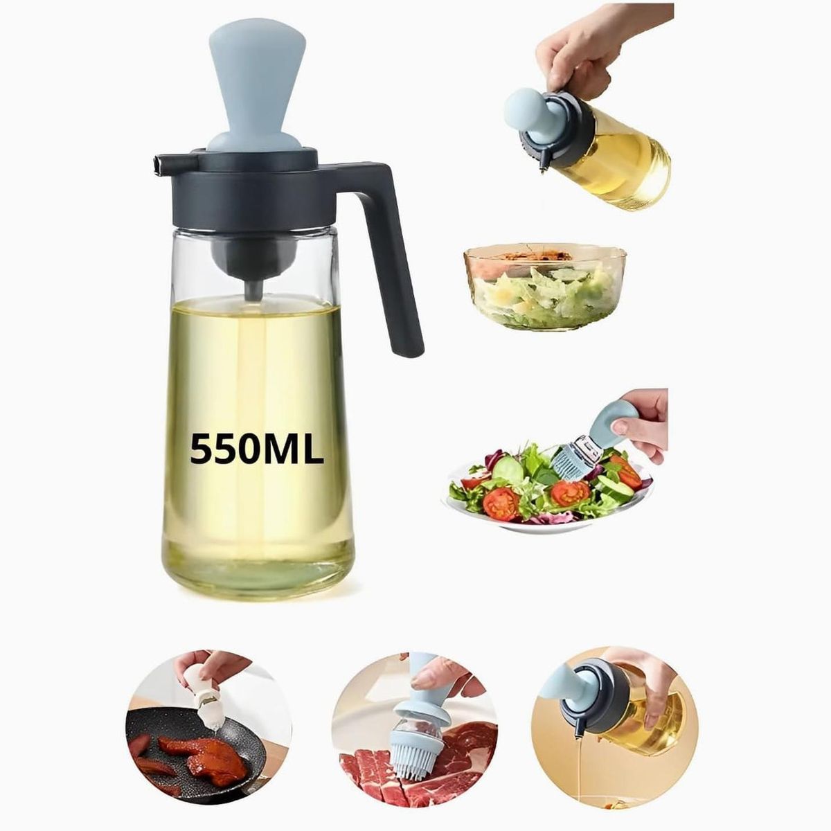 GENERICO - Botella Dispensador De Aceite 500 ML Con Brocha Incluida