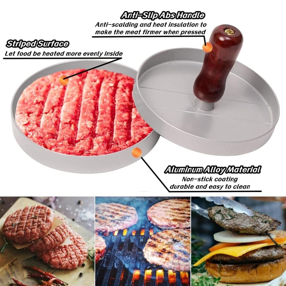 GENERICO - Prensa Y Molde Para Hamburguesas Individual