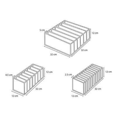 Imagen 2 del producto Set 3 Organizadores Ropa Interior Closet Hogar Armario