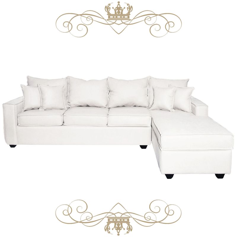 LIVINGYTERRAZAS CL - Sofá L Derecha Homero BIG CHL 280x175 Paquetes Resortes Blanco Hueso