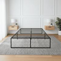 Base De Cama 40cm 2 Plazas Siena Fierro Negro