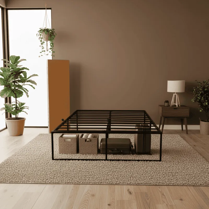 GENERICO - Base De Cama 40cm Amabile 2 Plazas Siena Fierro Negro
